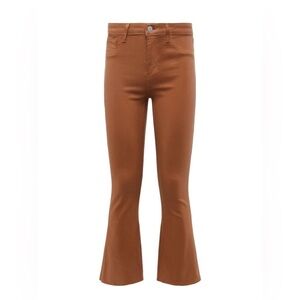 L’AGENCE Kendra High Rise Cropped Flare Java Coated Jeans Sz 27
